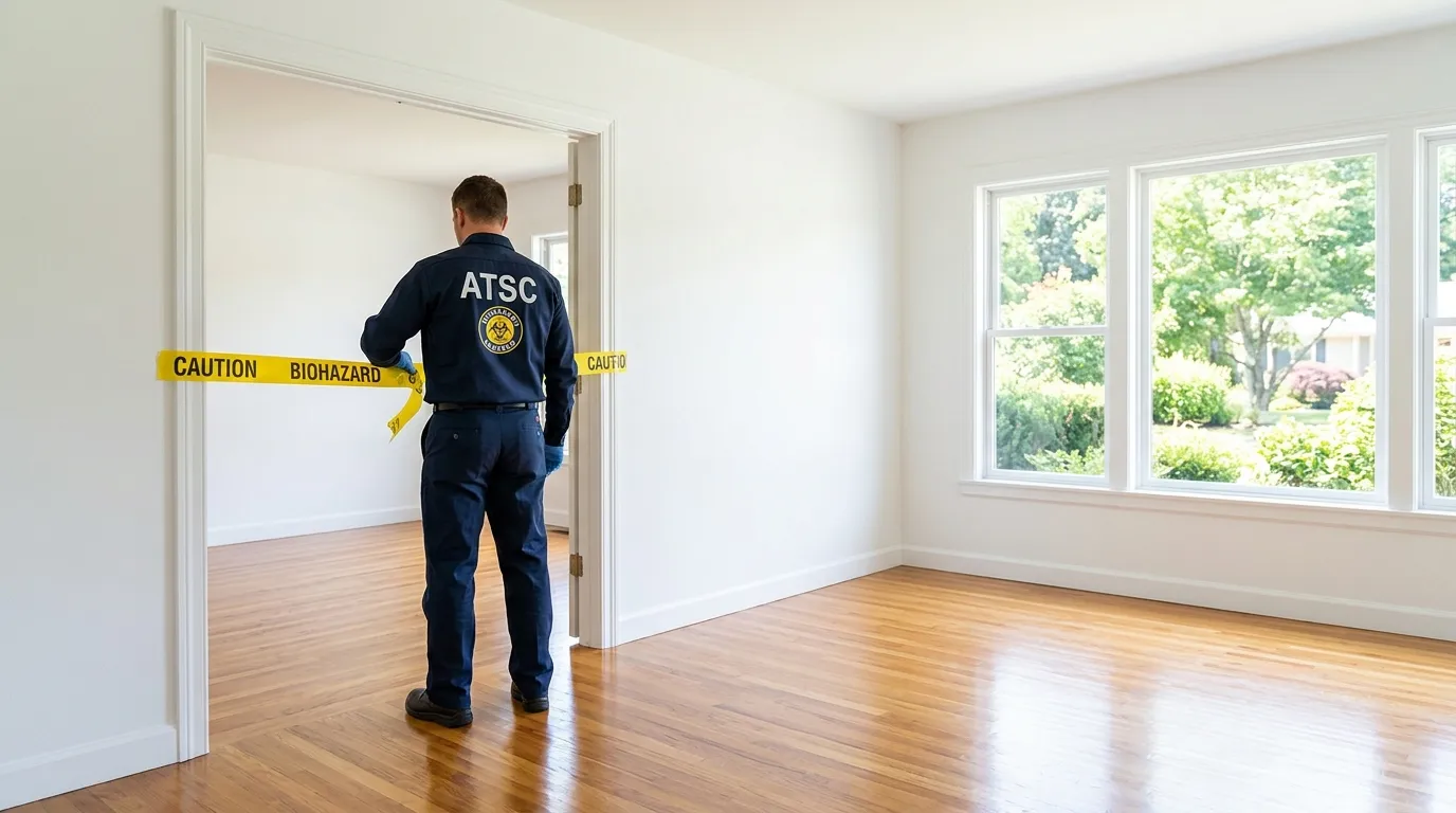 Certified biohazard cleanup crew performing Decomposition Cleanup in West Elkridge